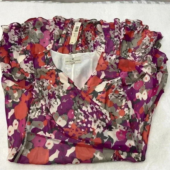 FENN WRIGHT MANSON PETITE GATHERED FRONT DRES size 10 - Picture 9 of 13